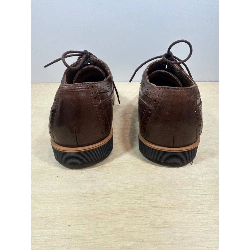 Clarks Mens Dark Brown Leather Wingtip Brogue Derby Dress Shoes US 8M